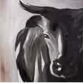 thumbnail image 2 of Atelier B Art Studio 26x26 White Modern Wood Framed Museum Art Print Titled - BULL HEAD CLOSEUP, 2 of 4