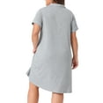thumbnail image 4 of DARING DIVA Women's Plus Size Short Sleeves Sleep Shirt 1X Gray, 4 of 6