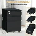 thumbnail image 3 of Filing Cabinets for Home Office,Mobile File Cabinet with Lock 3 Drawer Filing Cabinet for A4/Letter/Legal Size Folder (Un-Assembled), 3 of 7