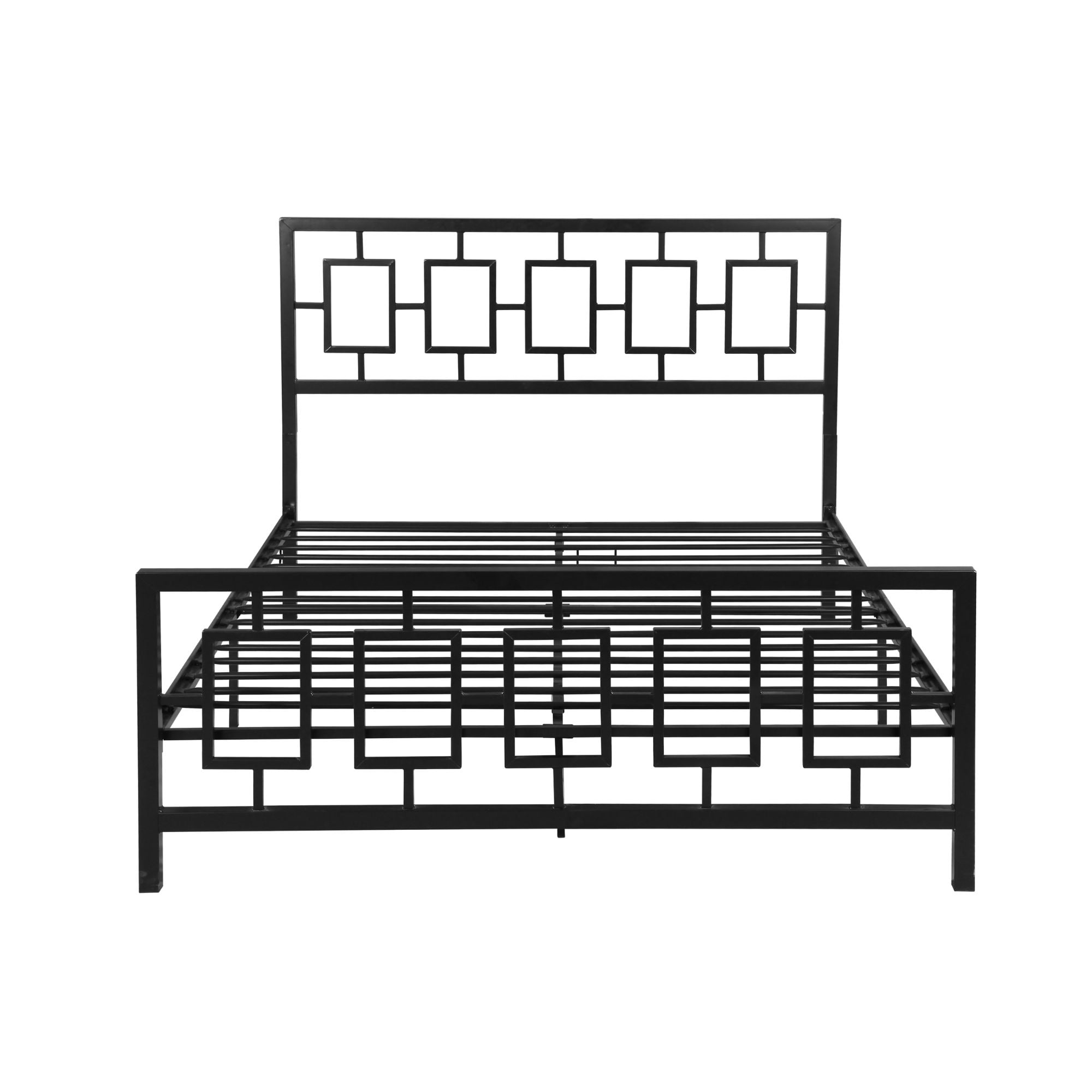 83.25" Black Contemporary Handcrafted Queen Size Bed Frame