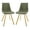 Olive Green, variant on LeisureMod Markley Leather Dining Chair Set of 2 with Gold Legs, Upholstered Seat, Sleek Design for Kitchen, Dining Room, Office, or Café in Olive Green