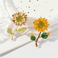 thumbnail image 3 of Lifetechs Women Brooch Sunflower Shape Enamel Oil Dripping Retro Rhinestone Polished Coat Collar Bag Scarf Hat Decoration Clothes Pin Party Banquet Clothing Jewelry, 3 of 8