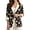 Black and White - Pumpkin Lantern Daisy, variant on LedBack Daisy Print Suit Blazer Women Linen-Style Blazers 3/4 Sleeve & Lapel Collar Blazer Jacket with Pocket for Work Office Vacation, S