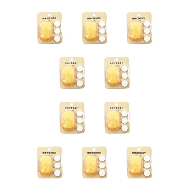 Advancent Jabón de papel Desechable a mano Sábanas perfumadas Toallas de viaje Dispensadores de inodoro Rebanada Baño Portátil Limón Limón 10piezas