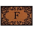 thumbnail image 1 of Calloway Mills 180022436F 24 x 36 in. Chateaux Monogram Rectangular Doormat, Black & Natural - Letter F, 1 of 3
