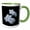 Green/White, variant on 3drose, Pale Blue Plumbago Isolated on Black Background, 15oz Two-tone Red Mug