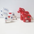 thumbnail image 1 of Raindrops 2Pcs Red Wooden Horse Desktop Ornament Decorative Animal Craft Unique Table Adornment, 1 of 8