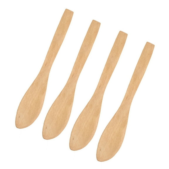 SHINYPASING 4Pcs Lotus Wood Handle Butter Spreader For Asian Kitchen Gadgets
