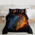thumbnail image 2 of Homewish Sport Ice Hockey 3 Pieces Queen Comforter Set for Boys Girls,Abstract Blue Orange Ultra Soft Bedding Sets,Ball Gamer Bedding Comforter Set Breathable,Lightweight Room Decor, 2 of 8