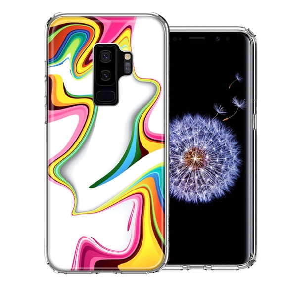 MUNDAZE For Samsung Galaxy S9 Plus Rainbow Abstract Design Double Layer Phone Case Cover