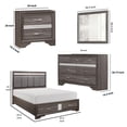 thumbnail image 5 of Benjara Lucy 4 Pc Queen Bedroom Set- Faux Leather Channel Tufted- Silver/Gray, 5 of 5