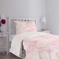 thumbnail image 3 of Ambesonne Marble Print Quilted Bedspread Set 2 Pcs, Soft Granite Texture, Twin Size, Pale Pink, 3 of 5