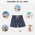 thumbnail image 6 of FORMRS Boys Swim Trunks Quick Dry Mesh Lining Beach Boardshorts, Sizes XS-XL, Purple Cartoon Bats Pattern, 6 of 7