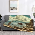 thumbnail image 2 of Fotbe Serene Coastal Blue Sky Manta de Franela con Estampado, Manta Ultrasuave para Cama, Sofá, Auto, Hipoalergénica y Antibolitas-50"x40", 2 of 6