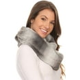 thumbnail image 3 of Sakkas Rhie Long Lightweight Faux Fur Ombre Colored Warm Soft Infinity Scarf - Grey - OS, 3 of 4