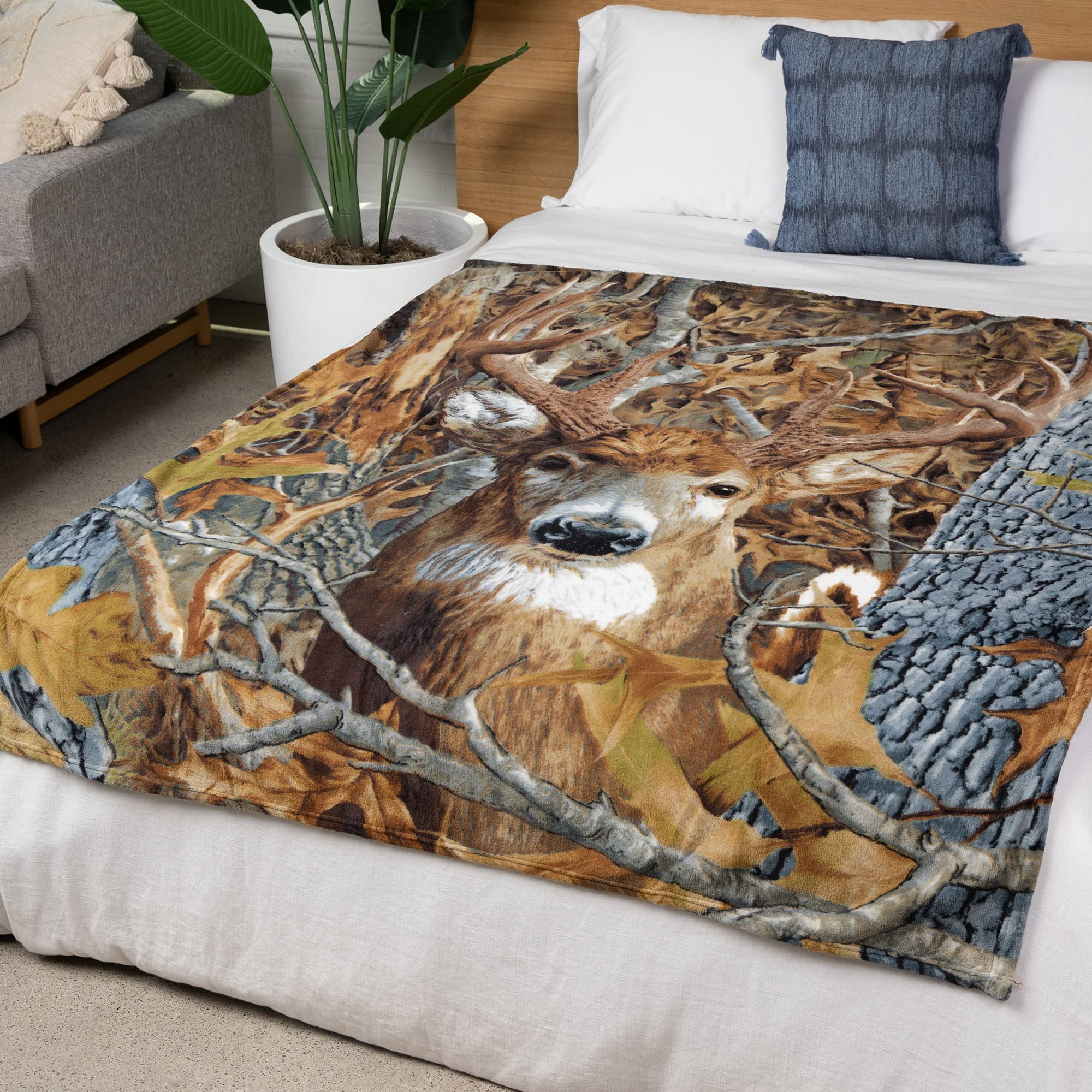 Deer fleece blanket sale