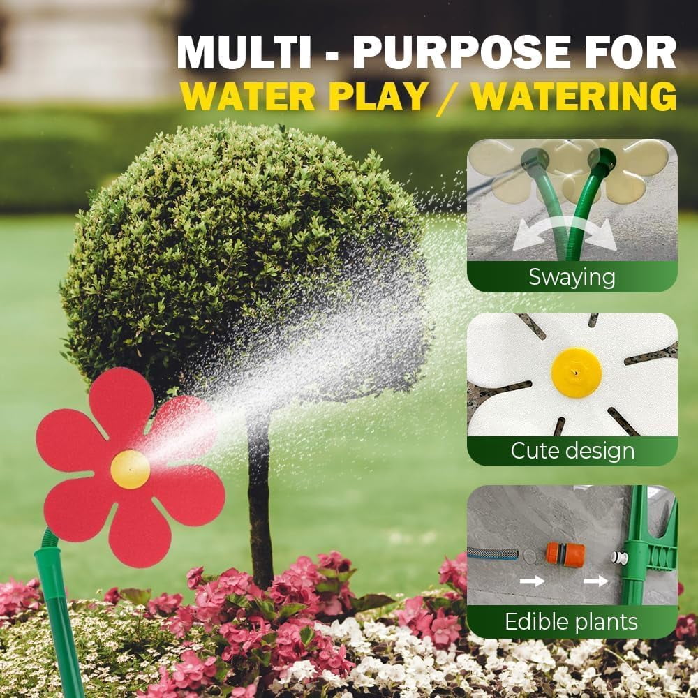 360° Rotating Daisy Lawn Sprinkler, Flower spray toy designed specifically for dogs, Crazy Dancing Flower Water Sprinklers for Yard Watering Kids & Pets Playing