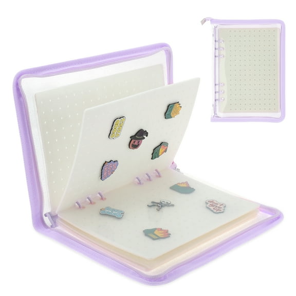 Unique Bargains Pin Bag Portable Pin Display Book Ideal for Pins Brooches Storage Purple White