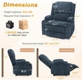 thumbnail image 2 of Oversized Manual Recliner, 3-Position Recliner with Hidden Arm Storage, Cup Holder & Side Pocket, Living Room & Bedroom Single Sofa, Blue, 2 of 6
