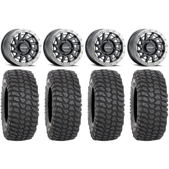 Raceline Squad Bdlk 15" Wheels Bk  10mm 33" XCR350 Tires Can-Am Commander Maverick Renegade Outlander Defender