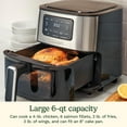 thumbnail image 3 of Air Fryer, 6-Quart Basket Large Fryer with 5 Cooking Functions to Roast, Bake, Broil, Air Fry and Keep Warm, 5 Airfryer Presets, Dishwasher-Safe Parts, AIR-200NAS, Stainless Steel & Black, 3 of 7