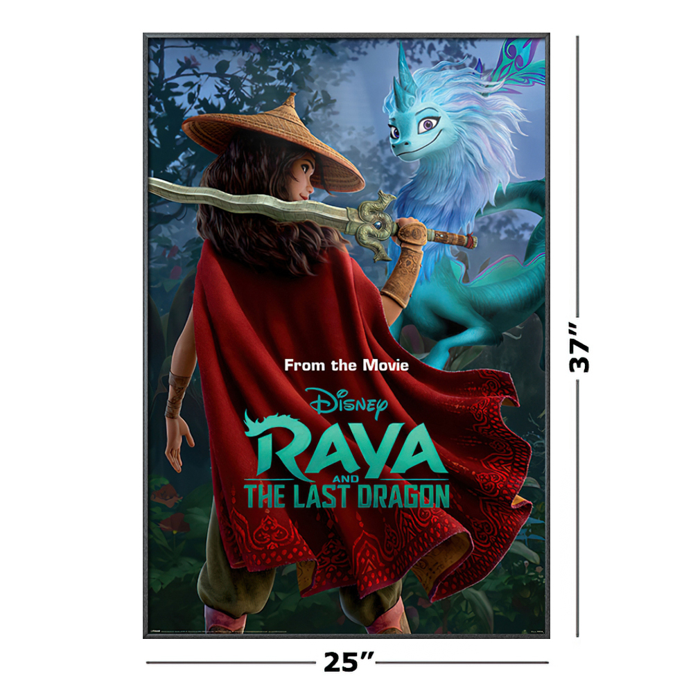 Raya And The Last Dragon Framed Disney Movie Poster Warrior In The Wild Metallic Anthracite Plastic Frame Walmart Com