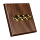 thumbnail image 4 of Placa de interruptor de iluminación Panel de salida de madera Interruptor de palanca de latón de fácil instalación para Tres palancas, 4 of 9