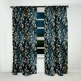 thumbnail image 3 of Designart "Royal Vines In Gold And Blue Botanicals" Floral Blackout Curtain Single Panel, 3 of 4