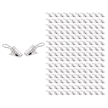 Rustproof Curtain Clips, Pack of 150 Stainless Steel Curtain Clips with Hooks, Multifunctional Clips for Bedroom, Bathroom, Home Decoration