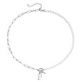 thumbnail image 1 of Vqysko-collar personalizado con inicial de media perla, medio Clip, letra delicada, colgante, cadena, novia, regalo personalizado para mamás, 1 of 4