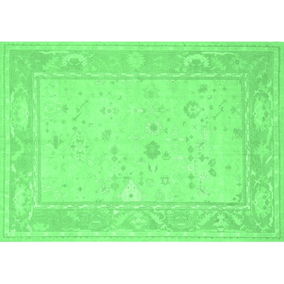 Ahgly Company Indoor Rectangle Oriental Emerald Green Traditional Area Rugs, 5' x 8'
