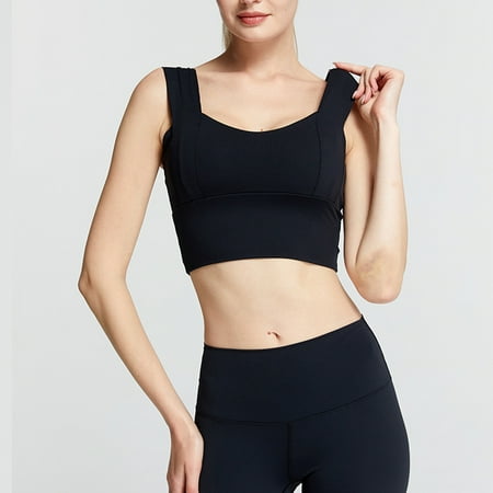 

Plus Size Tops For Womens Solid Color Inner Fit Plus Size Vest Yoga Sports Beauty Back Bra
