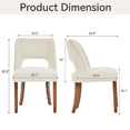 thumbnail image 4 of Vknow Furniture Modern Chenille Upholstered Dining Chairs Set of 4 with Cutout Back and Solid Wood Legs for Dining Room, Kitchen and Living Room,White, 4 of 7