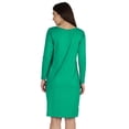 thumbnail image 5 of Inkmeso Knee Length Plain Dress Long Sleeve Boat Neck Tshirt Dress For Women, 5 of 7