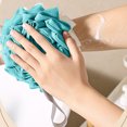 thumbnail image 5 of Harlier Bath Shower Loofah Sponge, 80g Bath Mesh Pouf Shower Ball Body Scrubber Exfoliating Bath Sponge for Women and Men, Blue Flower, 5 of 6