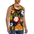 thumbnail image 3 of Salouo Balls Pattern Men's Sleeveless T Shirts,Men's Regular-Fit Tank Top Sports Shirt for Men Sleeveless Tank Shirt -3X-Large, 3 of 6