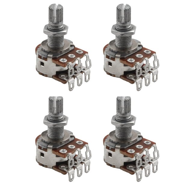 4 Pieza MN500K PotencióMetro de Balance de Mezcla Dual (POT) Interruptor de Control de Tono de Volumen de Bajo de Guitarra