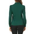 thumbnail image 3 of CAMISA DE BOTONES DE MANGA LARGA EN V ELEGANTE PARA MUJERES CHIC XL VERDE, 3 of 7
