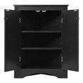 thumbnail image 4 of Tcbosik Floor Corner Cabinet with Adjustable Shelves and 2 Doors, Free-Standing Storage Cabinet, Triangle Bathroom Cabinet for Kitchen, Bedroom, Living Room, Black, 4 of 10