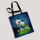thumbnail image 2 of ABPHQTO Lindo panda con globo terráqueo Hierba Flores Azul oscuro Estrellado Bolsa de lona Reutilizable Bolsas de compras Bolsas de compras Bolsa de asas 36x41 cm, 2 of 2