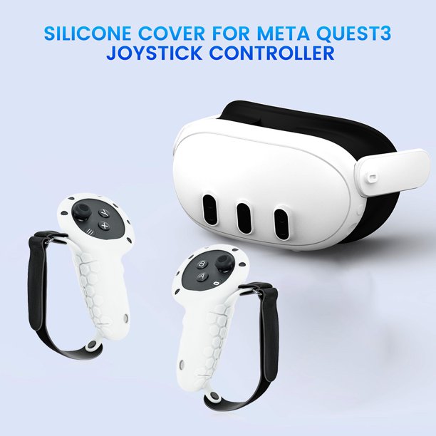 Juego de fundas para empuñaduras de controlador, cubierta de batería de silicona para accesorios Meta Quest 3 VR