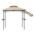 thumbnail image 4 of JOIVI 8' x 5' Outdoor Grill Gazebo with Vented Top, Double Tier BBQ Canopy Gazebo with Side Awning, Beige, 4 of 9