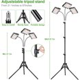 thumbnail image 4 of Grow Light with Stand Tri-Head LED Plant Light for Indoor Plants Full Spectrum LEDs Grow Lamp Timer Dimmable Levels Switch Modes Adjustable Tripod Stand - e, 4 of 7