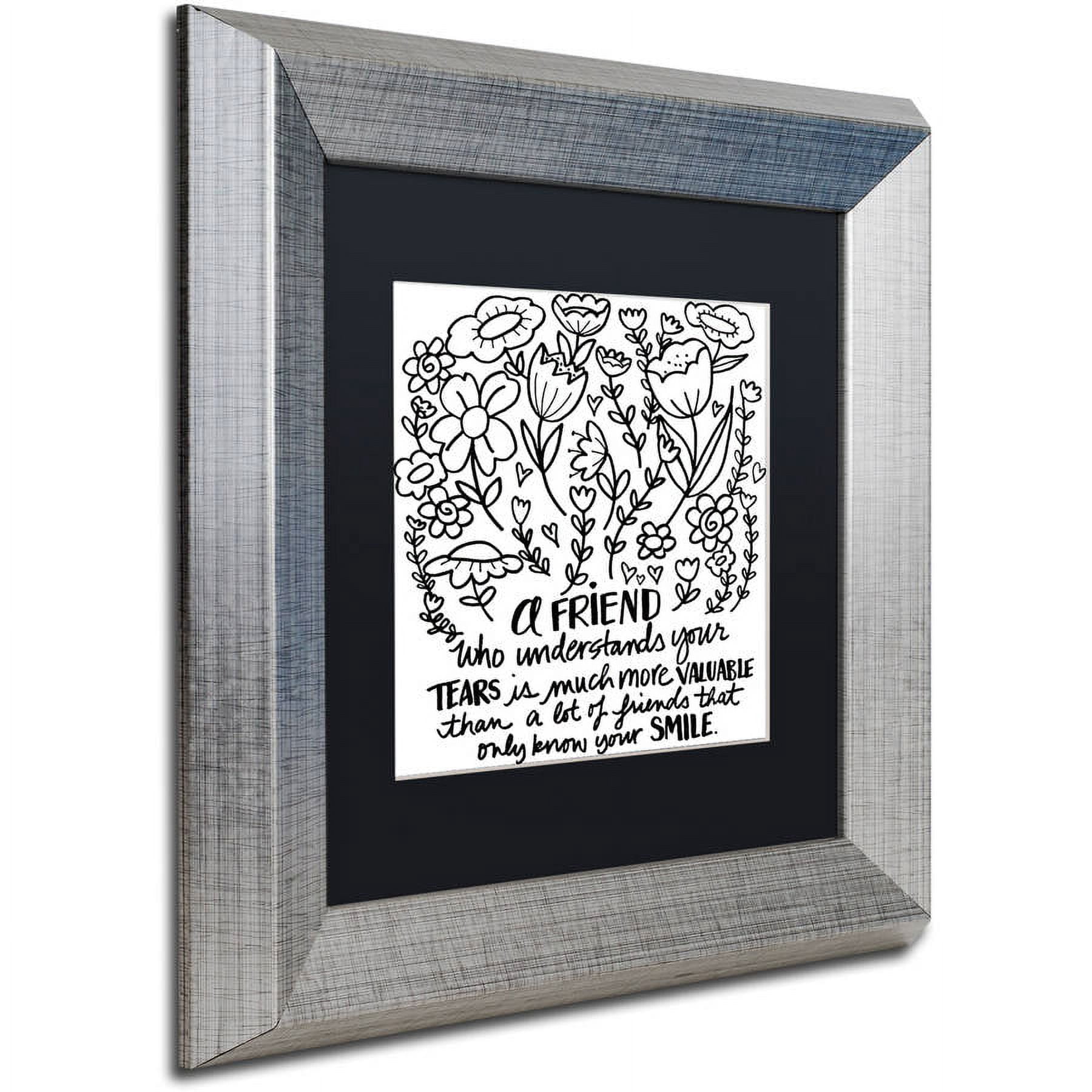 Trademark Fine Art "A Friend" Canvas Art by Elizabeth Caldwell, Black Matte, Silver Frame