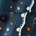 thumbnail image 7 of Felirenzacia Women's Floral Crochet Vest Hollow Out Open Front Vintage Boho Lace Button Sleeveless Crochet Knit Cardigan,Navy,Free Size, 7 of 7