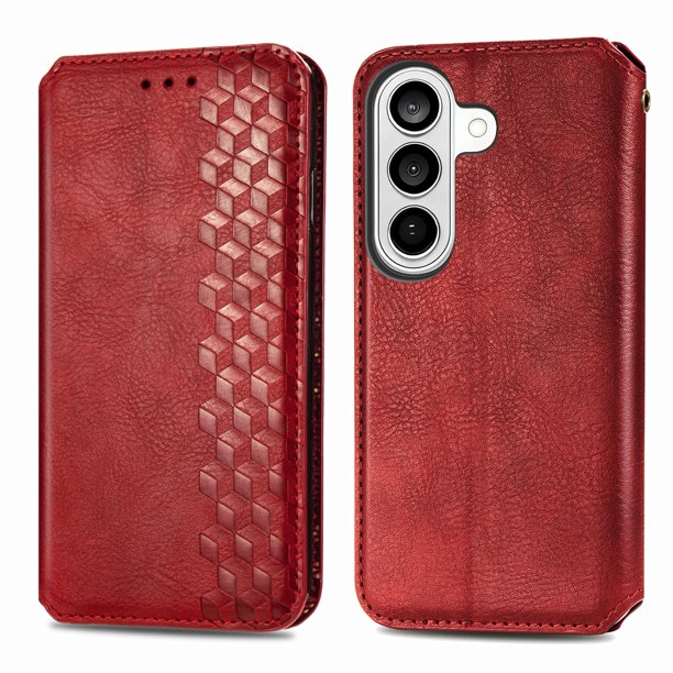 FOXDOCK Funda para Samsung Galaxy S26 | Soporte Ajustable y Billetera Integrada-rojo