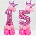 thumbnail image 1 of Globos con números gigantes de 32 pulgadas, decoración de globos con números de helio para fiestas, cumpleaños (número rosa 6), 1 of 5