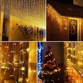 thumbnail image 5 of LED Icicle Curtain String Lights 120 Bulbs | Warm White, 400cm | 8 Modes, Cascade Design | Waterproof, Indoor Outdoor Holiday Decor | Energy-Efficient | 1 Set, 5 of 8