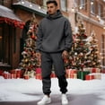 thumbnail image 3 of Nokdvo Mens Sweat Suits Long Sleeve Track Suits with Pockets Solid Color Hooded Sweatshirt and Sweatpants Workout Athletic Running Training Outdoor Sportswear,Dark Gray M, 3 of 4