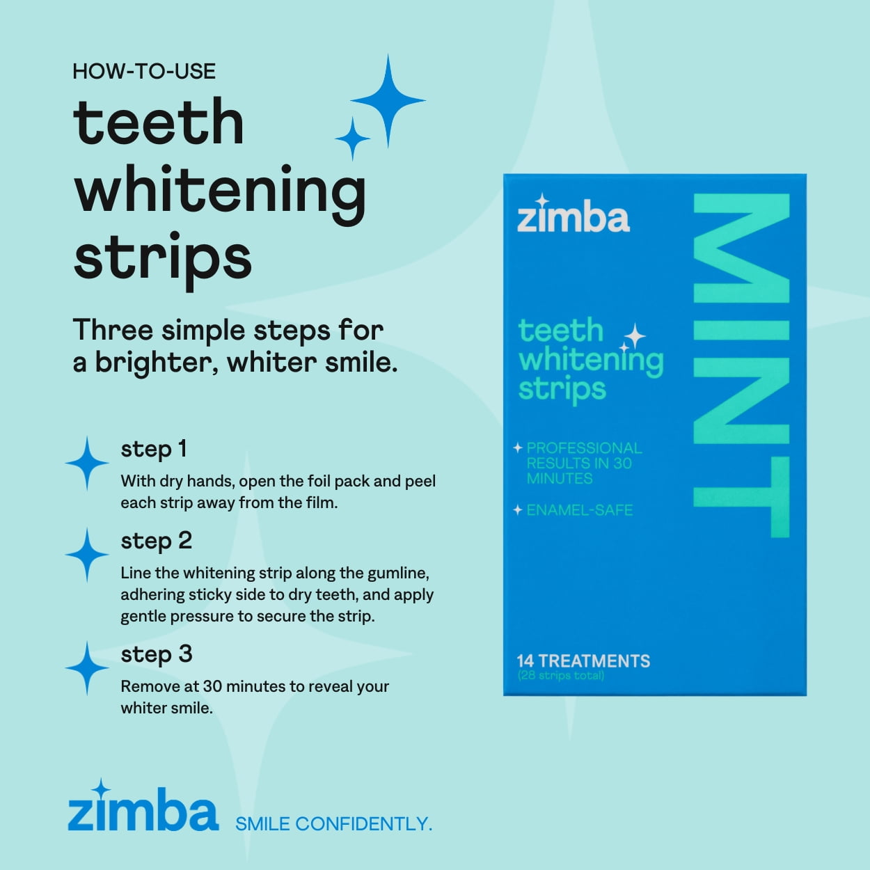Zimba Teeth Whitening Kit with Vegan Strips, Whitening Pen, and LED Light